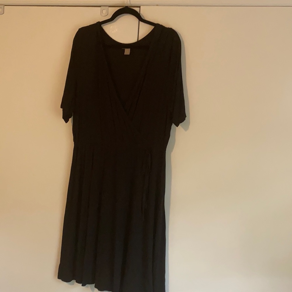 Black H&M Faux Wrap Dress 2XL